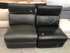 PLAZA MIDDLE SOFA PART IN BLACK LEATHER TO INCLUDE PLAZA MIDDLE SOFA PART IN CHARCOAL LEATHER (PARTS ONLY)