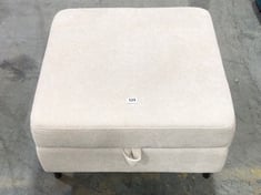 CREAM FABRIC STORAGE FOOTSTOOL