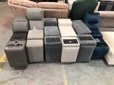 6 X ASSORTED CONSOLES TO INCLUDE 2 X DARK GREY FABRIC SOFA CONSOLE UNIT (PARTS ONLY) (KERBSIDE PALLET DELIVERY)