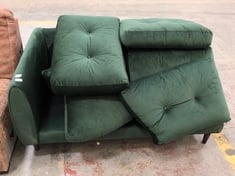 2 SEATER END SOFA PART IN EMERALD GREEN VELVET (PART ONLY)