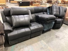 3 SEATER, CORNER SOFA PART IN BLACK LEATHER (PARTS ONLY)