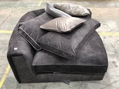 CORNER SOFA PART IN BLACK SOFT VELVET (PART)