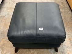 DARK GREY LEATHER FOOTSTOOL