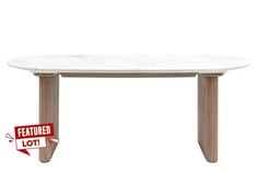 MARMO DINING TABLE IN GREY / WHITE MARBLE APPROX 2000 X 900 X 760MM - ITEM NO. 542339 - RRP £1750