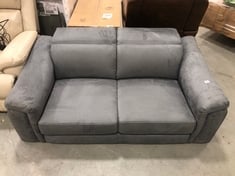 2 SEATER SOFA WITH POWER HEADRESTS IN DARK GREY FABRIC