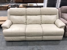 3 SEATER DOUBLE POWER RECLINER SOFA IN CREAM LEATHER