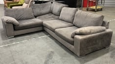 1 SEATER, CORNER, 3 SEATER SOFA IN MEDIUM GREY FABRIC