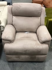 GRACIE POWER CHAIR RECLINER WITH POWER HEADREST IN LIGHT PINK FABRIC - RRP £799