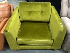 LIME GREEN VELVET ARMCHAIR