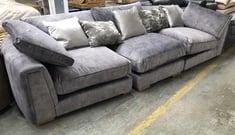 EMPEROR 4 SEATER FULL BACK SOFA IN LUCERNE SILVER MIX (PARTS)