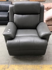 GRACIE POWER CHAIR RECLINER IN DARK GREY LEATHER - RRP £799