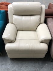 GRACIE POWER CHAIR RECLINER IN CREAM LEATHER - RRP £799