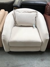 OSCAR ROUND BACK ARMCHAIR IN WHITE VELVET