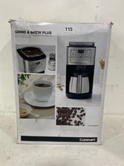 CUISINART GRIND & BREW PLUS FILTER COFFEE MAKER IN SILVER & BLACK-RRP £160