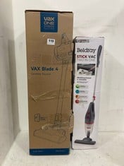 VAX BLADE 4 CORDLESS VACUUM TO INCLUDE BELDRAY 2-IN-1 STICK VAC-TOTAL RRP £180