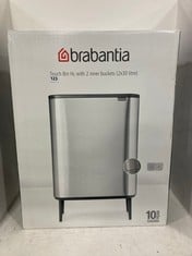 BRABANTIA 2 X 30L TOUCH BIN WITH 2 INNER BUCKETS IN COLOUR MATT STEEL-RRP £170