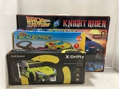 3 X KIDS RACING TOYS TO INCLUDE BACK TO THE FUTURE VS KNIGHT RIDER SCALEXTRIC ELECTRIC RACE TRACK (RRP-£70)