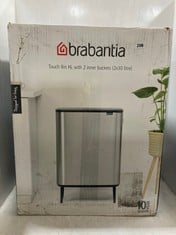 BRABANTIA TOUCH BIN WITH 2 INNER BUCKETS IN MATT STEEL (2X30 LITRE)TO INCLUDE BRABANTIA 30L TOUCH BIN IN COLOUR PLATINUM -TOTAL RRP £254