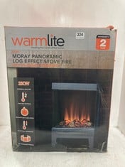 WARMLITE 2KW MORAY PANORAMIC LOG EFFECT STOVE FIRE-RRP £115