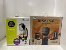 DELONGHI DOLCE GUSTO COFFEE MACHINE IN WHITE TO INCLUDE NESPRESSO POD COFFEE MACHINE IN MATT BLACK-RRP £206