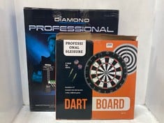 WINMAU PROFESSIONAL DARTS SET TO INCLUDE PROFESSIONAL & LEISURE DART BOARD-TOTAL RR £100