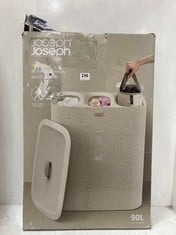 JOSEPH JOSEPH TOTA TRIP 90 LITRE EASY-EMPTY LAUNDRY BASKET IN COLOUR ECRU-RRP £120