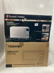 TOSHIBA MICROWAVE OVEN IN WHITE (MM-MM2OP) TO INCLUDE RUSSELL HOBBS 17L STAINLESS STEEL DIGITAL MICROWAVE (RHM2086SS-G)-TOTAL RRP £170