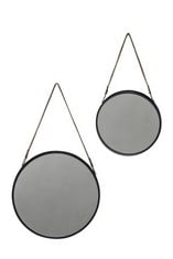 2X MARSTON MIRRORS BLACK (SET OF 2) 400 & 300MM - ITEM NO. 703683 - RRP £119.95