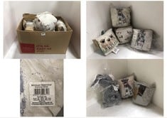 BOX OF ASSORTED DOOR STOPS TO INCLUDE KILBURN & SCOTT SCHNAUZER WATERCOLOUR DOORSTEP SILVER