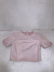 TED BAKER BLUSH PINK CROPPED T-SHIRT IN SIZE 0