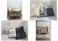 BOX OF ASSORTED ITEMS TO INCLUDE SILENTNIGHT 180 THREAD COUNT PURE COTTON KING DEEP FITTED SHEET 150 X 200CM GREY