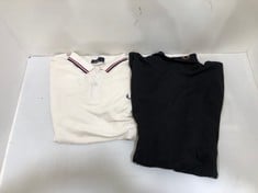 FRED PERRY WHITE POLO SHIRT - SIZE XL TO INCLUDE FRED PERRY BLACK ROLL NECK TOP - SIZE L