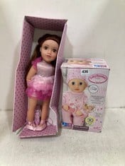 BOX OF ASSORTED TOYS TO INCLUDE ZAPF CREATION BABY ANNABELL LITTLE ANNABELL DOLL