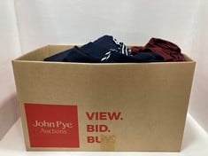 BOX OF ASSORTED CLOTHES TO INCLUDE OH POLLY PLUM TOP - SIZE XS