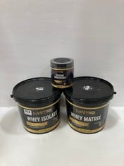 3 X ASSORTED FOOD SUPPLEMENTS TO INCLUDE MATRIX NUTRITION WHEY MATRIX EFFECTIVE MULTI SOURCE PROTEIN VANILLA FLAVOUR 2.25KG - BBE 05/26