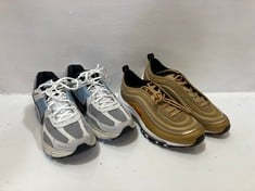 NIKE AIR MAX GOLD/WHITE TRAINERS - SIZE 6 TO INCLUDE NIKE VOMERO 5 WHITE/BLUE/BLACK TRAINERS - SIZE 7