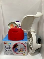 3 X ASSORTED ITEMS TO INCLUDE BEBE STYLE CLASSIC 2-IN-1 HIGHCHAIR