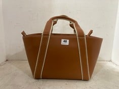 REISS BERKLEY SMALL LEATHER TOTE BAG-RRP £198