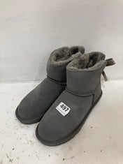 UGG MINI BAILEY BOW II BOOT IN GREY SIZE 6 - RRP £185