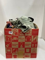 BOX OF ASSORTED ADULTS CLOTHING TO INCLUDE JACK & JONES SPRING SWEAT CREW NECK SIZE LARGE