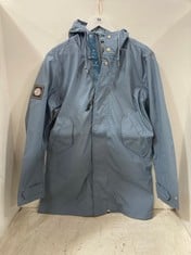 PRETTY GREEN WATERPROOF PARKA BLUE JACKET IN SIZE M-RRP £150