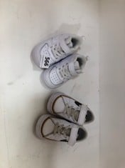 NIKE INFANT COURT LEGACY WHITE/BLACK SIZE 6.5 AND NIKE COURT BOROUGH LOW BABY SHOES SIZE 4.5