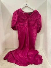 MINI VELEVET LACE INSERT PINK MAXI DRESS IN UK SIZE 16-RRP £189