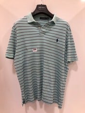 RALPH LAUREN BLUE STRIPED POLO TSHIRT SIZE LARGE AND RALPH LAUREN BLUE LONG SLEEVE POLO SIZE LARGE