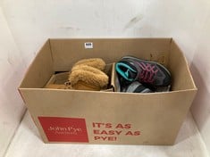 BOX OF ASSORTED KIDS SHOES TO INCLUDE REGATTA WATERPROOF HIKING BOOTS SIZE 1