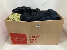 BOX OF ASSORTED ADULTS CLOTHING TO INCLUDE KAFFE BLACK FLOWY SKIRT SIZE 42