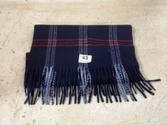 DUNHILL CASHMERE NAVY TARTAN SCARF