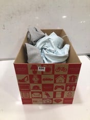 BOX OF ASSORTED JK ATTIRE CLOTHING TO INCLUDE JK ATTIRE SCUBA T-SHIRT WITH TEXTURED PANEL IN WHITE SIZE MEDIUM