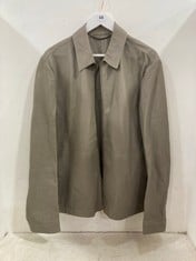 DUNHILL MENS LEATHER JACKET IN NATURAL WITH GOLD ZIPS - SIZE UNKNOWN