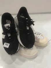 NEW BALANCE 327 BLACK AND WHITE TRAINERS SIZE 8 AND NEW BALANCE CT302 WHITE/ BEIGE LEATHER TRAINERS SIZE 7